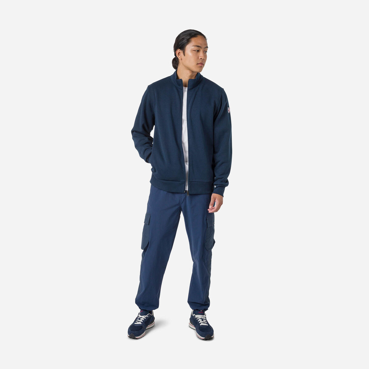 Rossignol Felpa con zip integrale in cotone uomo logo Blue