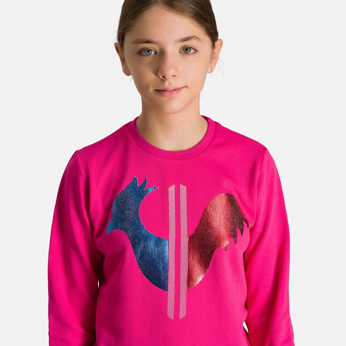 Girl's Rooster Round Neck Sweatshirt