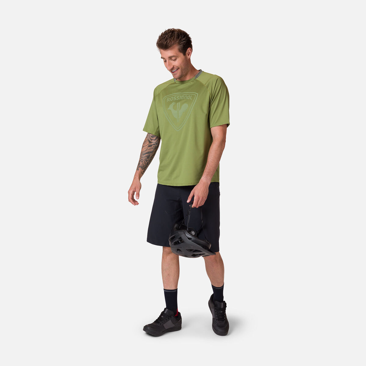 Rossignol Men's short sleeve mountain bike jersey classic fit Green