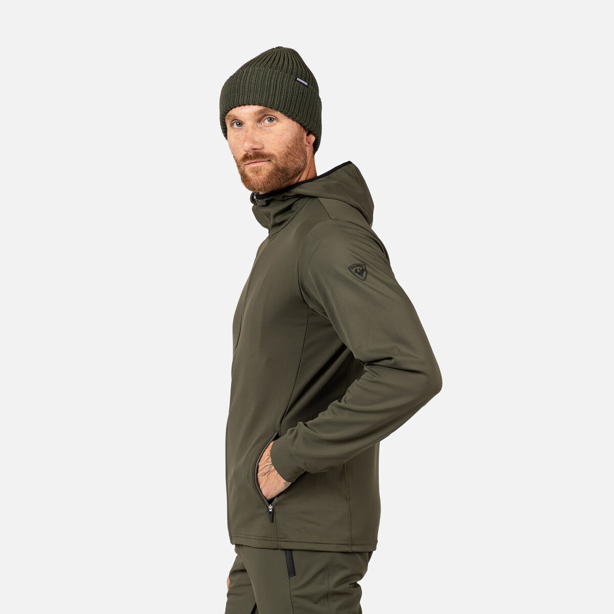 Rossignol Men's Mid Layer Full-Zip Hoodie Jacket Green