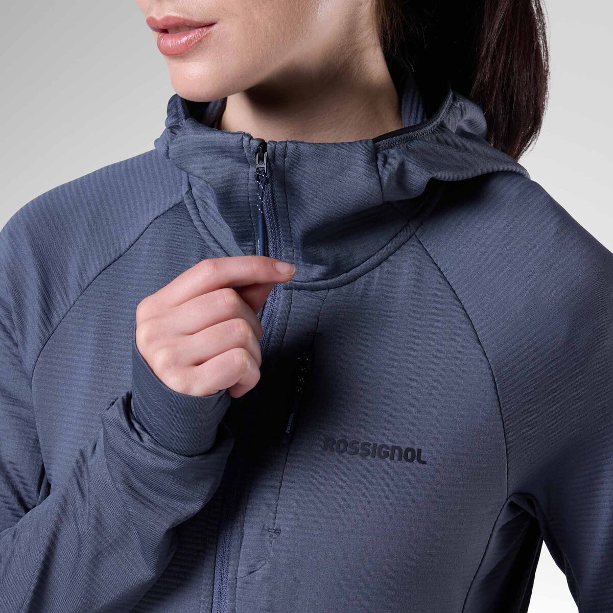 Rossignol Women's Texture Hoodie Mid Layer Blue