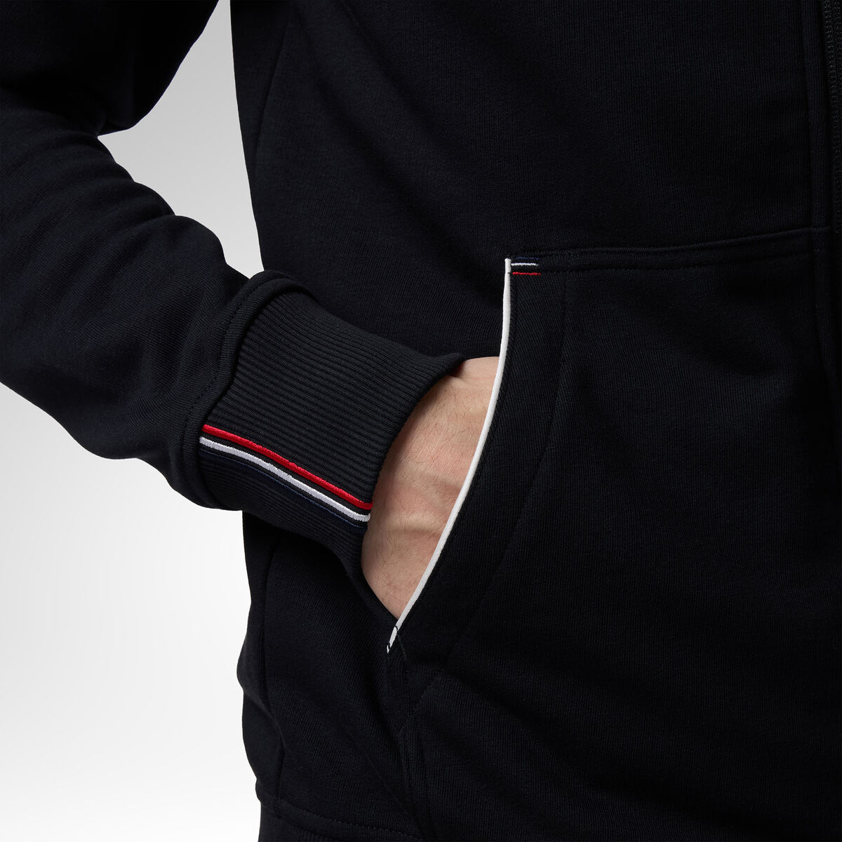 Rossignol Klassisches Herren-Kapuzen-Sweatshirt mit durchgehendem Rei&szlig;verschlus 