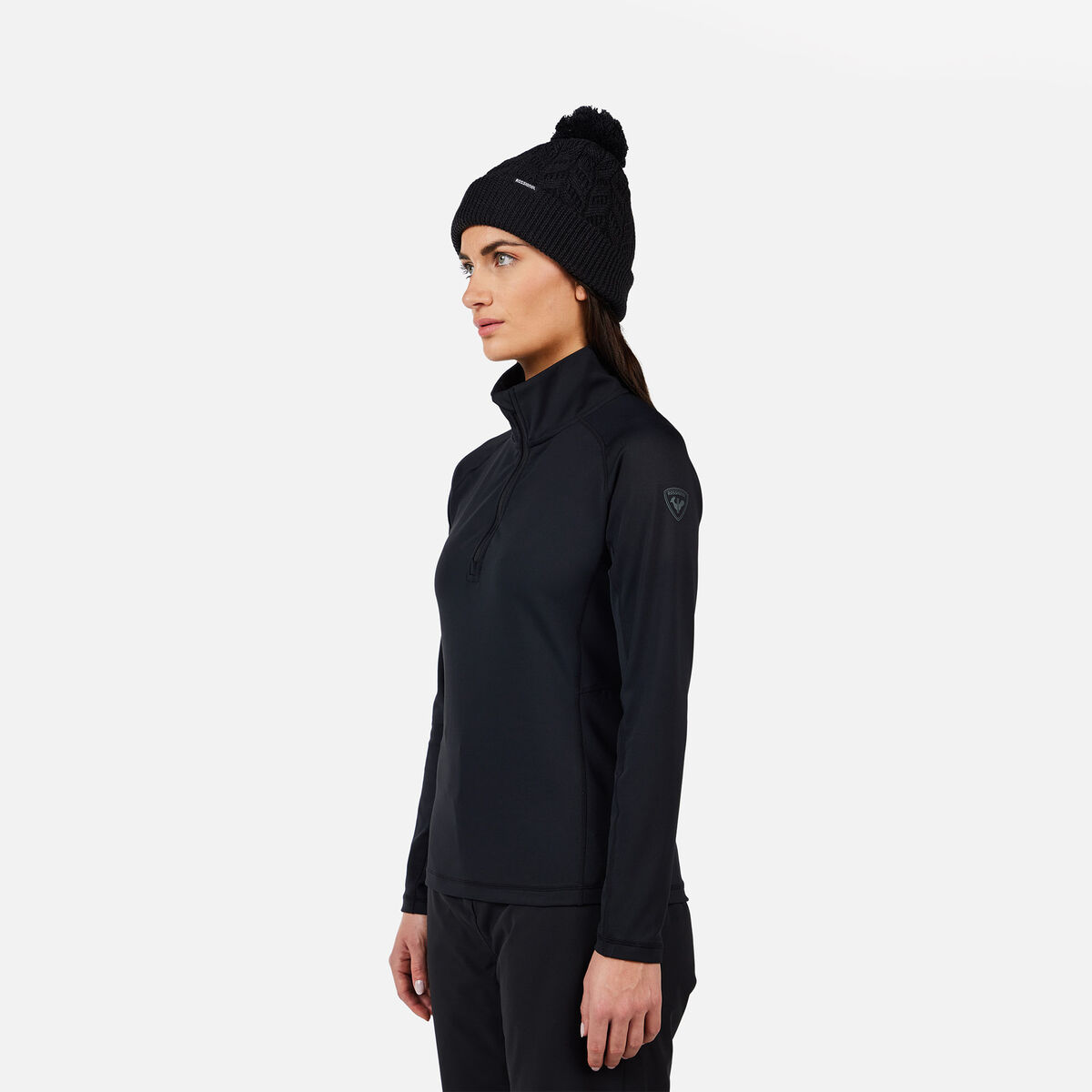 Rossignol Women's Mid Layer Stretch Half-Zip Black