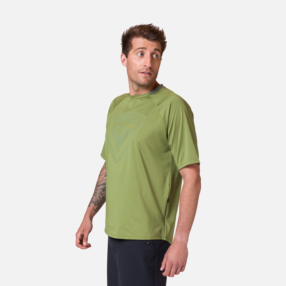 Rossignol Men's short sleeve mountain bike jersey classic fit Green