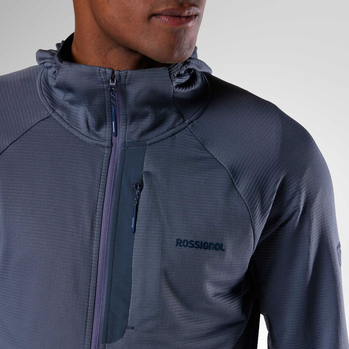 Rossignol Sweat &agrave; Capuche Textur&eacute; &agrave; Couche interm&eacute;diaire pour hommes Blue