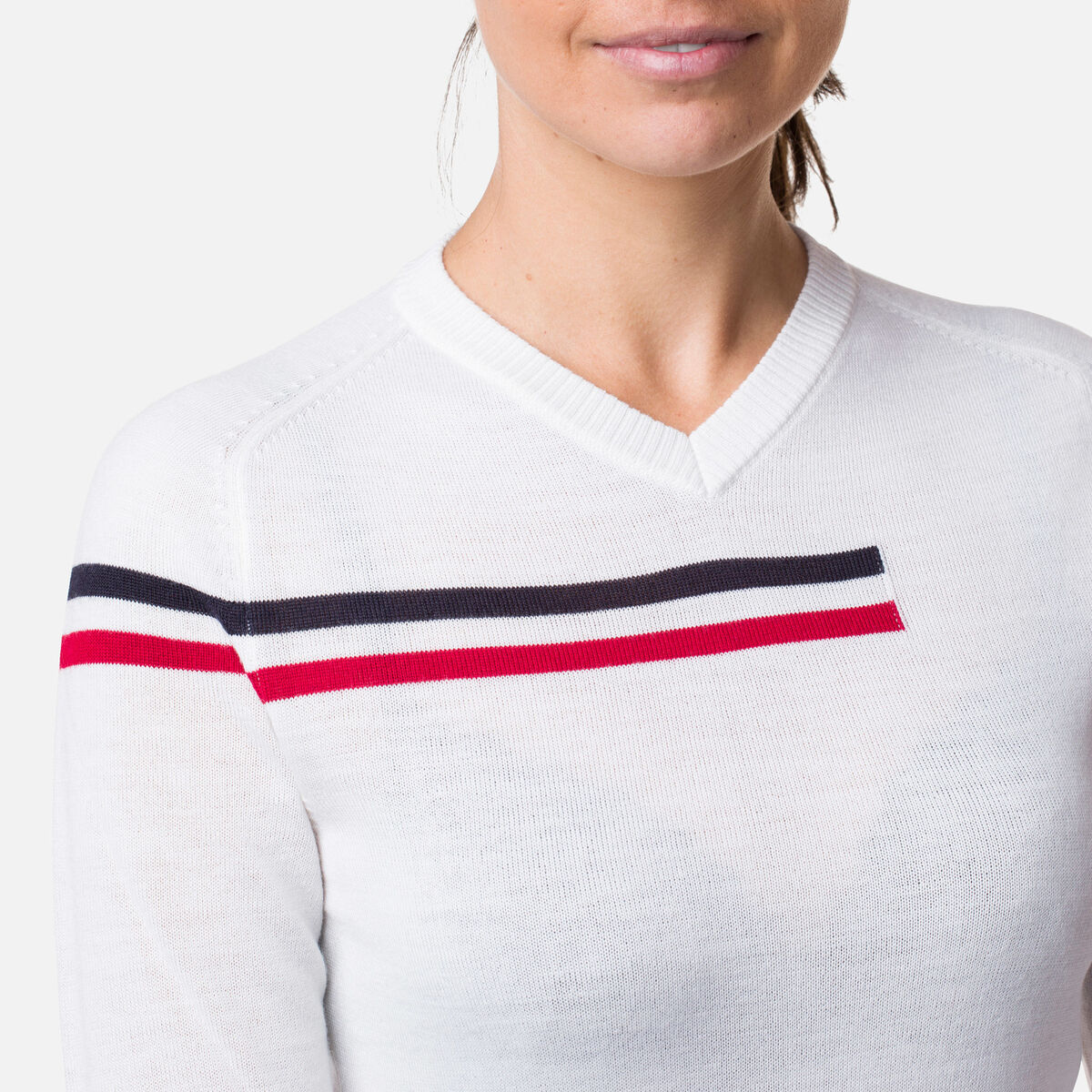 Rossignol Pull Diago col V Femme White