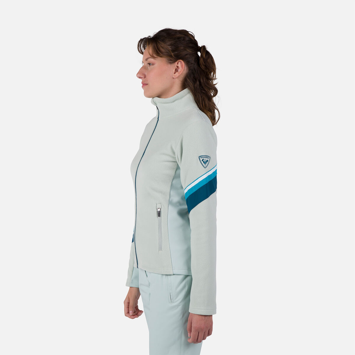 Rossignol Damenfleecejacke mit durchgehendem Rei&szlig;verschluss Strawpile Blue