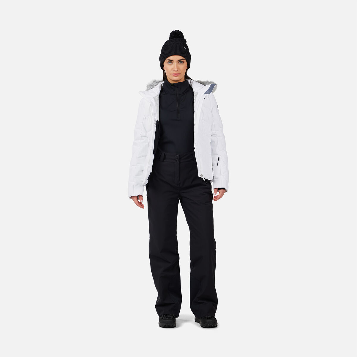 Rossignol Women's Mid Layer Stretch Half-Zip Black