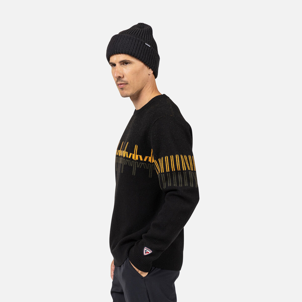 Rossignol Men's Patterned Crewneck Sweater Black