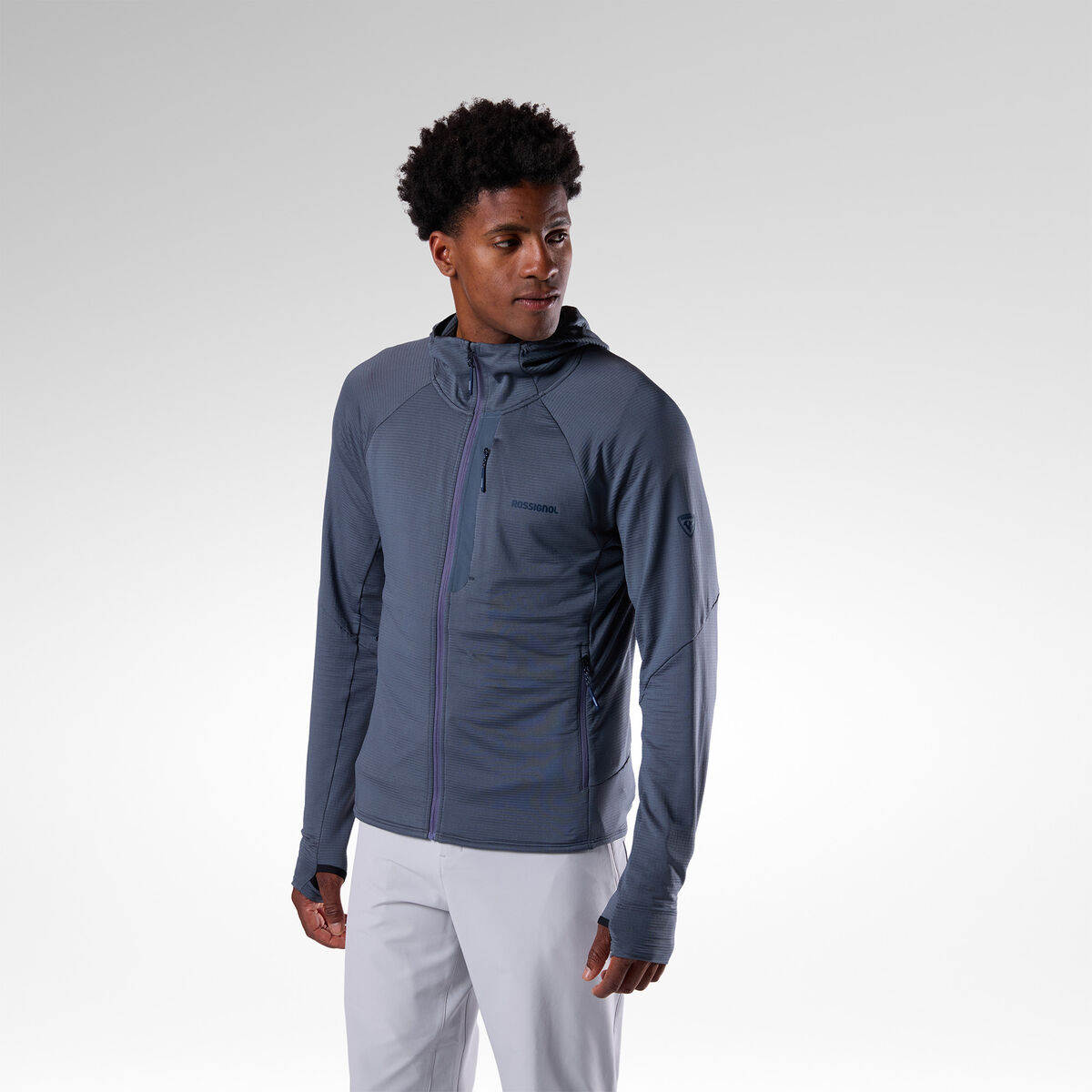 Rossignol Sweat &agrave; Capuche Textur&eacute; &agrave; Couche interm&eacute;diaire pour hommes Blue