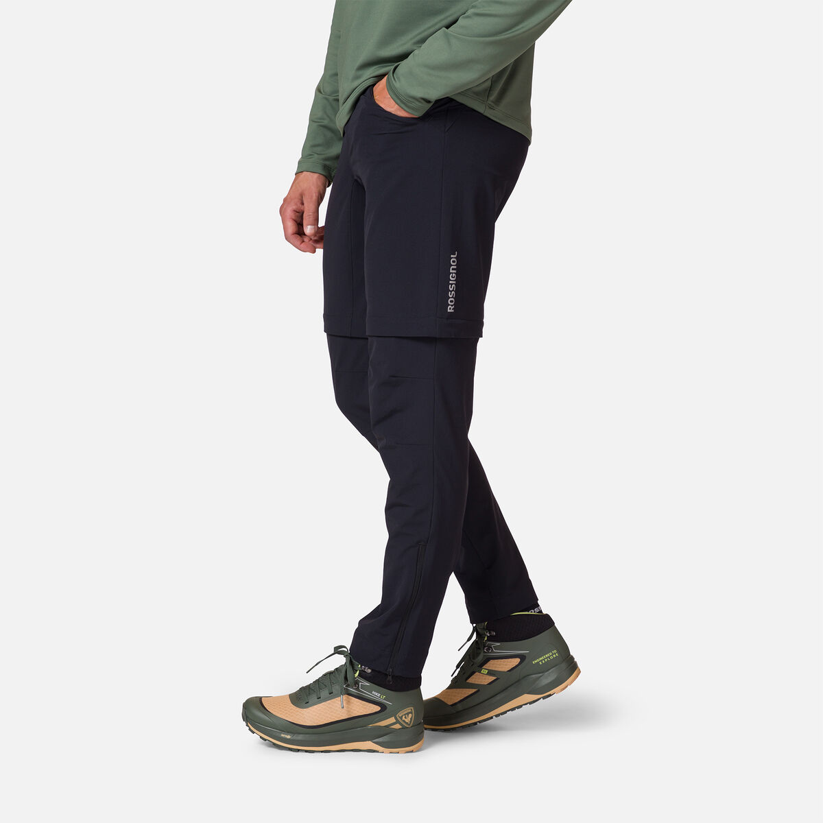 Rossignol Men's lightweight convertible zip-off pants Black