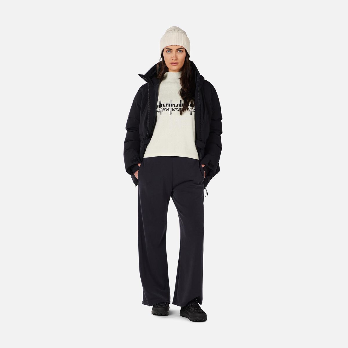 Rossignol Pull &agrave; col roul&eacute; &agrave; motifs pour femme White