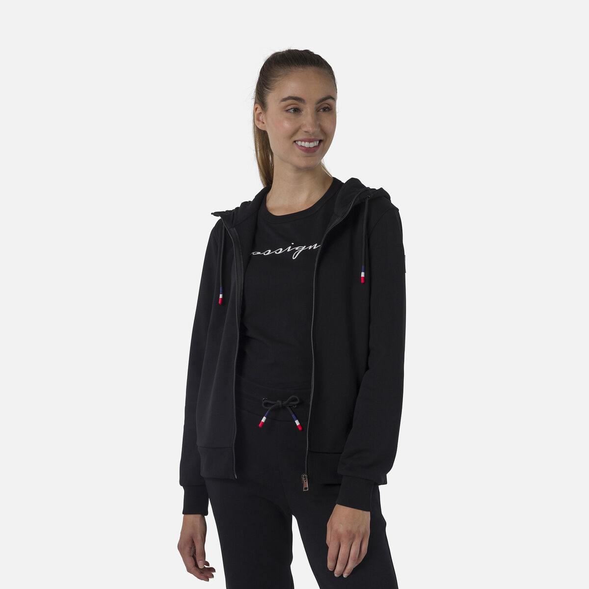Women's full-zip hooded logo fleece sweatshirt