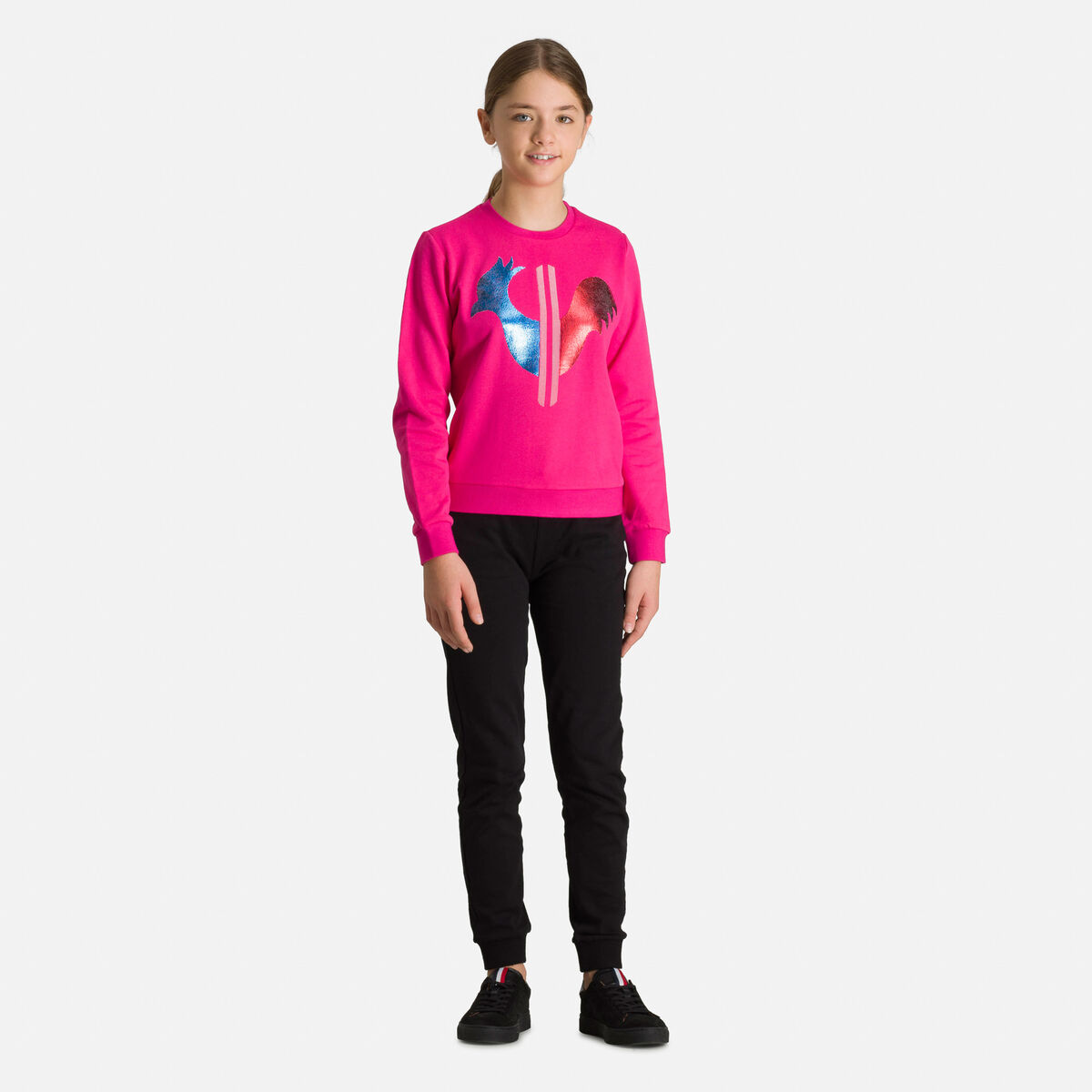 Rossignol Girls' Rooster Round Neck Sweatshirt Pink/Purple