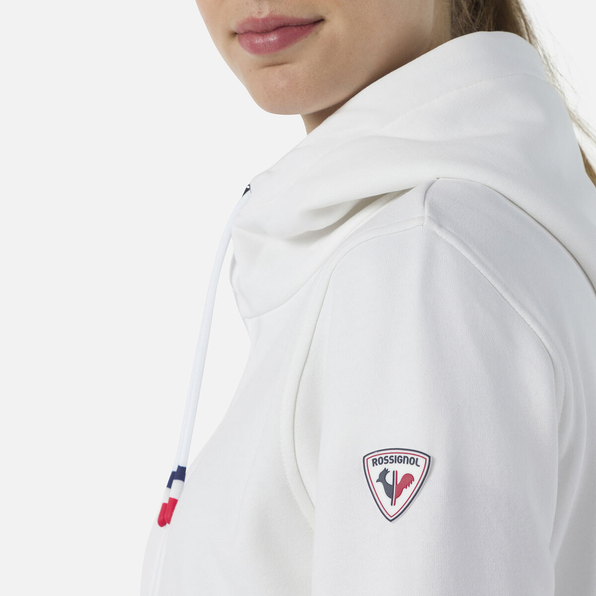 Logo Damensweatshirt mit Kapuze und durchgehendem Reißverschluss