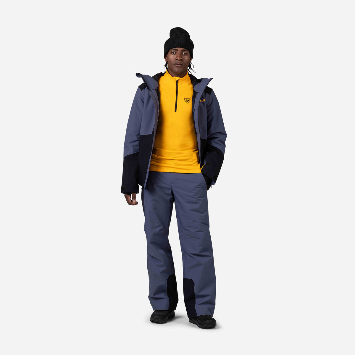 Rossignol Polaire &agrave; demi-zip homme Blackside Yellow