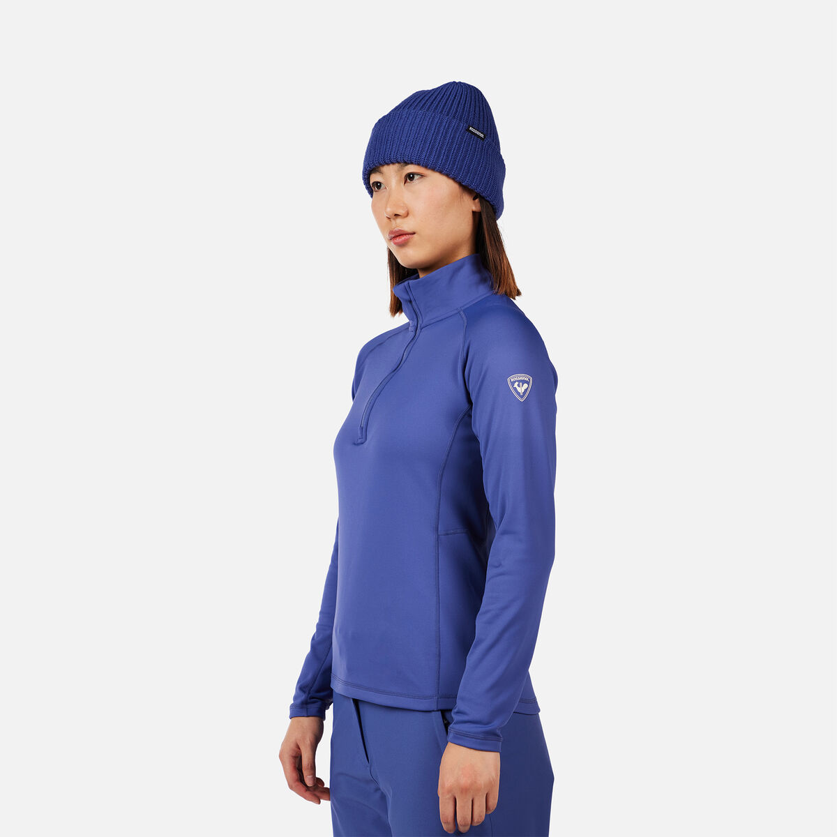 Rossignol Women's Mid Layer Stretch Half-Zip Blue