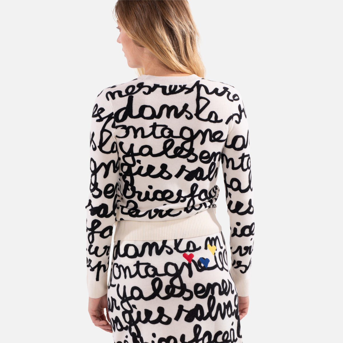 Rossignol Women's Mountain of Love All-Over Writing Crewneck white