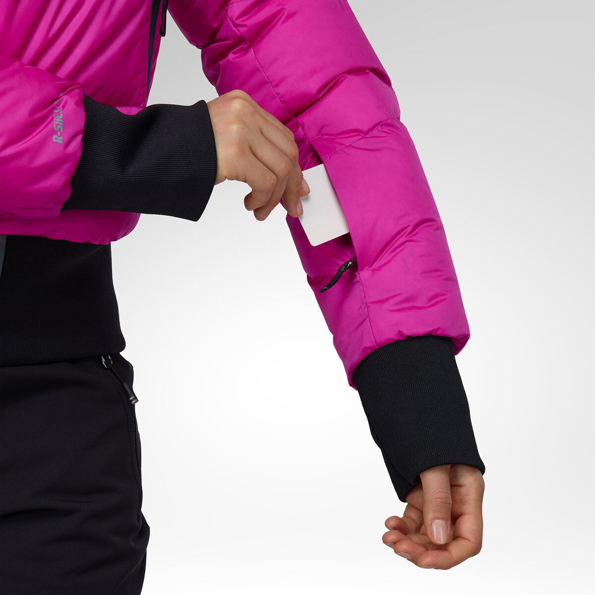 Rossignol Women's Snowblaze Down Bomber Ski Jacket Pink Purple