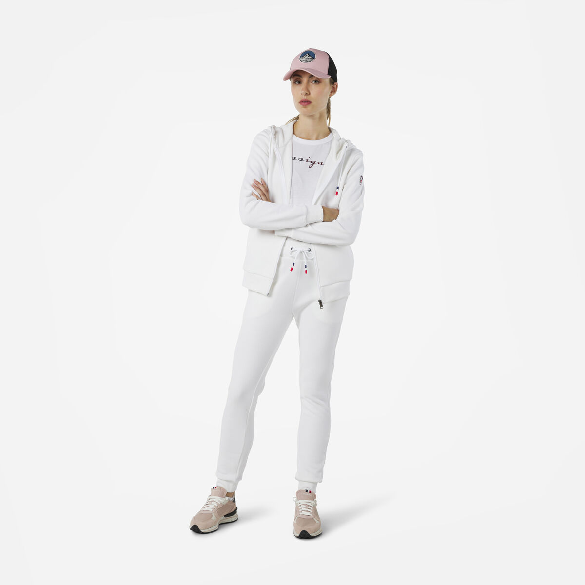 Rossignol Sweat en coton &agrave; capuche zipp&eacute; Logo Femme White