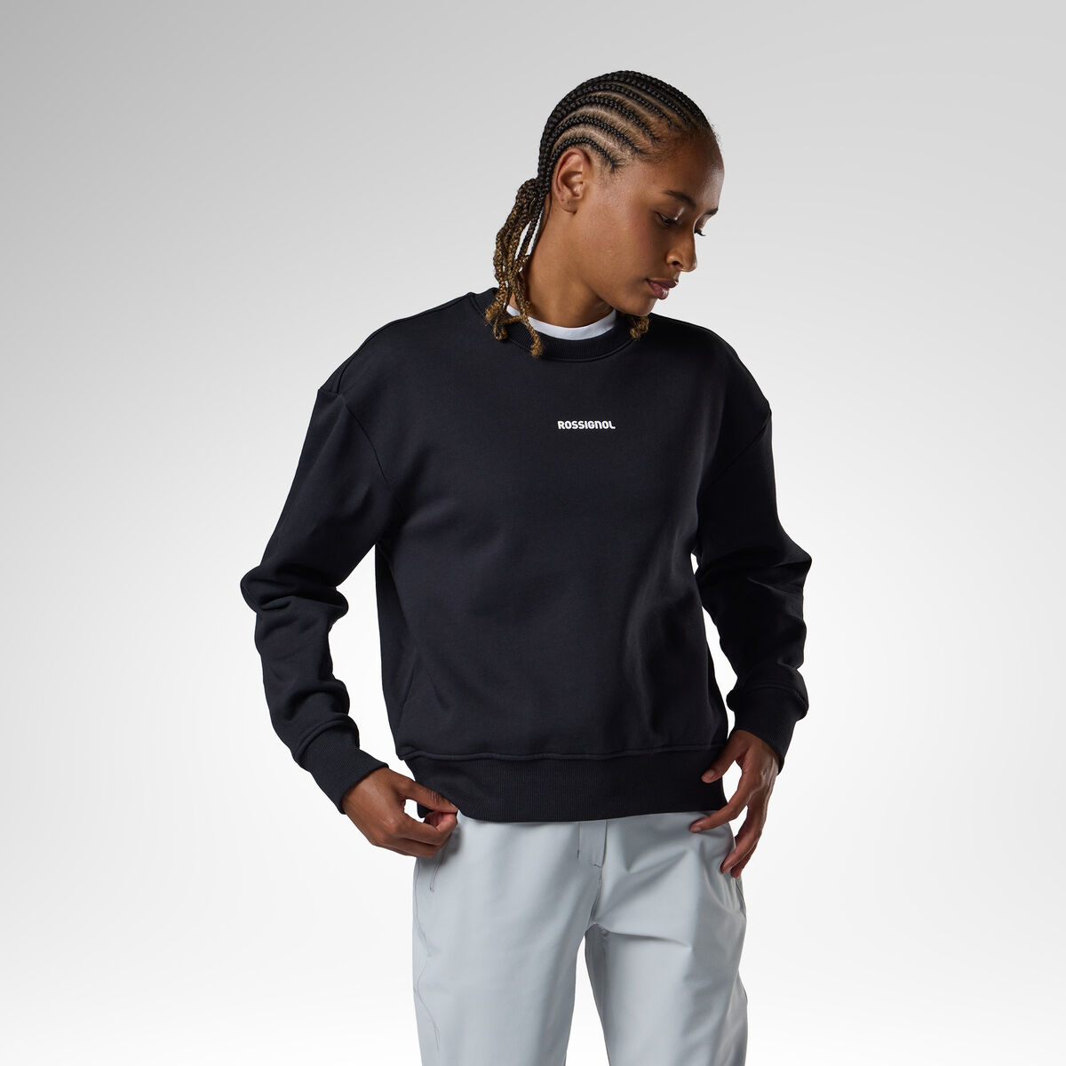Rossignol Women's Presset Crewneck Relaxed Sweatshirt Black