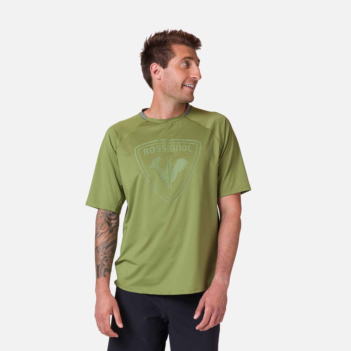 Rossignol Men's short sleeve mountain bike jersey classic fit Green