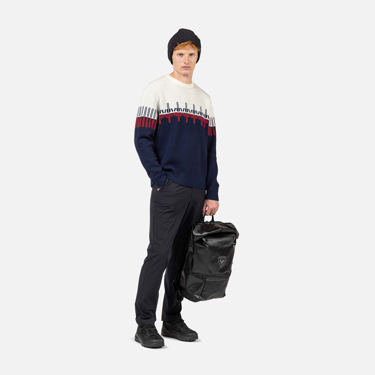 Rossignol Men's Patterned Crewneck Sweater Blue