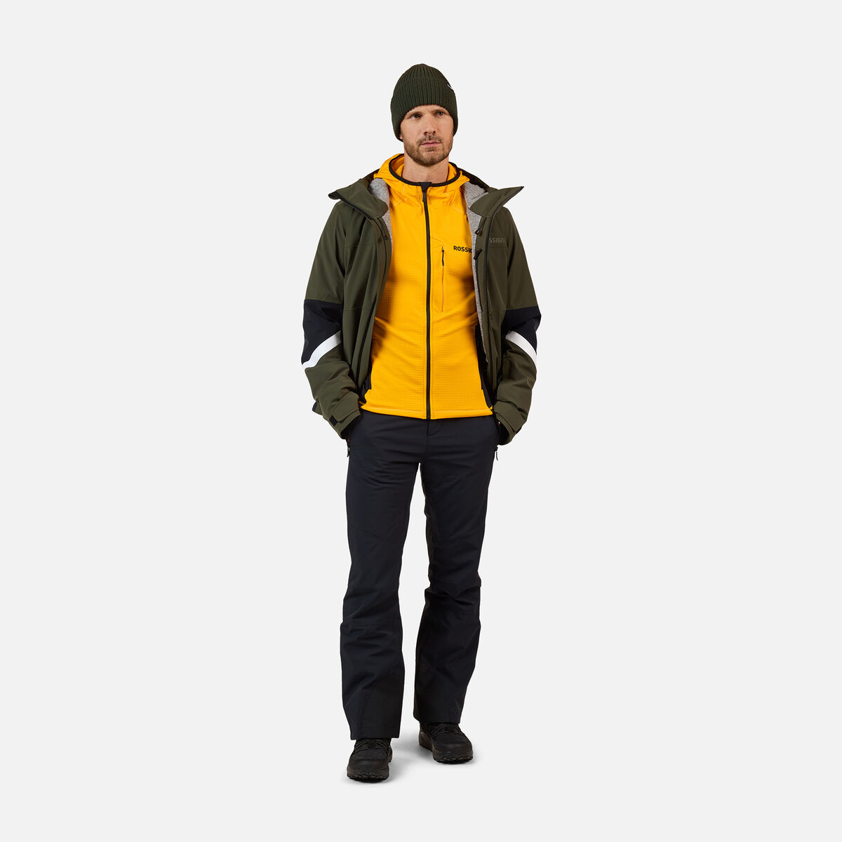 Rossignol Men's Blackside Full-Zip Hooded Fleece Yellow
