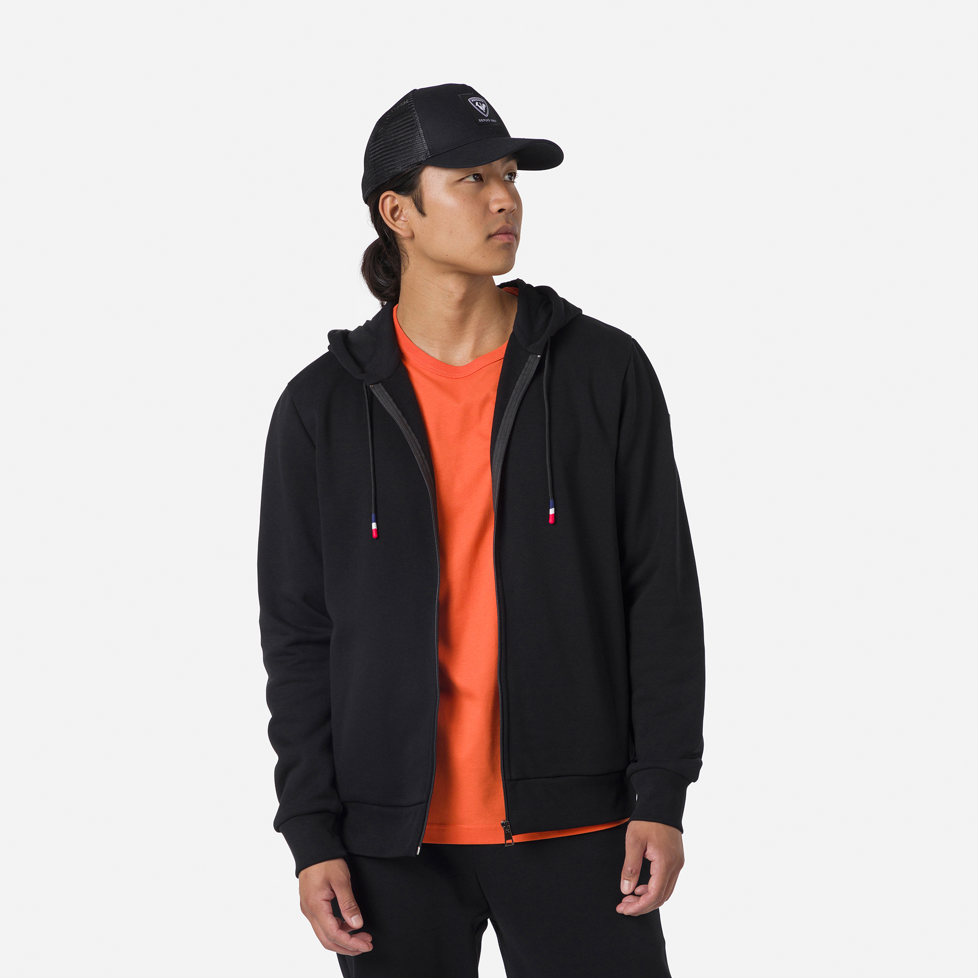 Rossignol Herrensweatshirt Aus Baumwolle Mit Kapuze, Logo Und Durchgehendem Reißverschluss