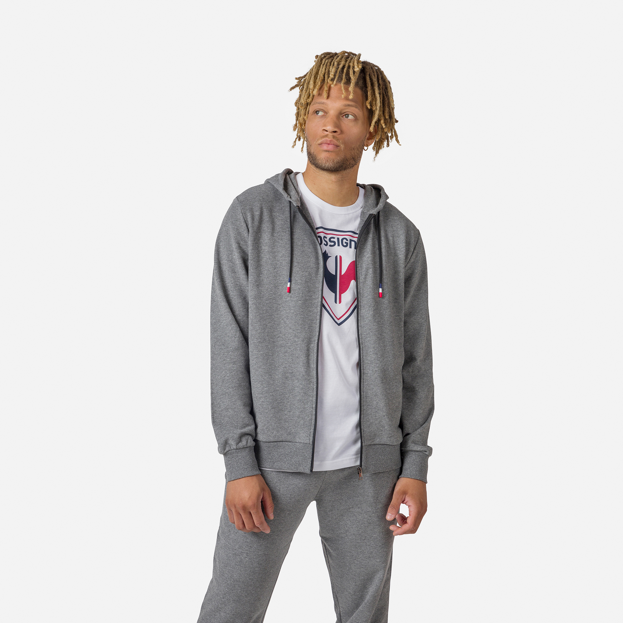 Rossignol Herrensweatshirt Aus Baumwolle Mit Kapuze, Logo Und Durchgehendem Reißverschluss