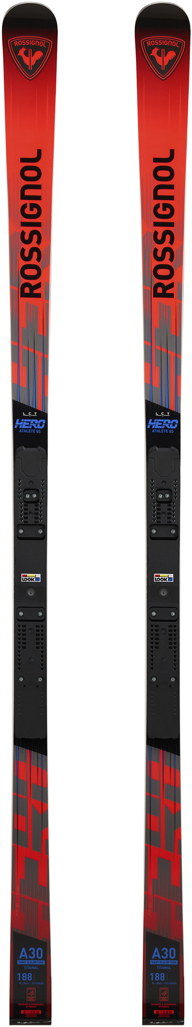 Rossignol Unisex's Racing Skis HERO ATHLETE FIS DH MEDIUM EUROPA CUP Red