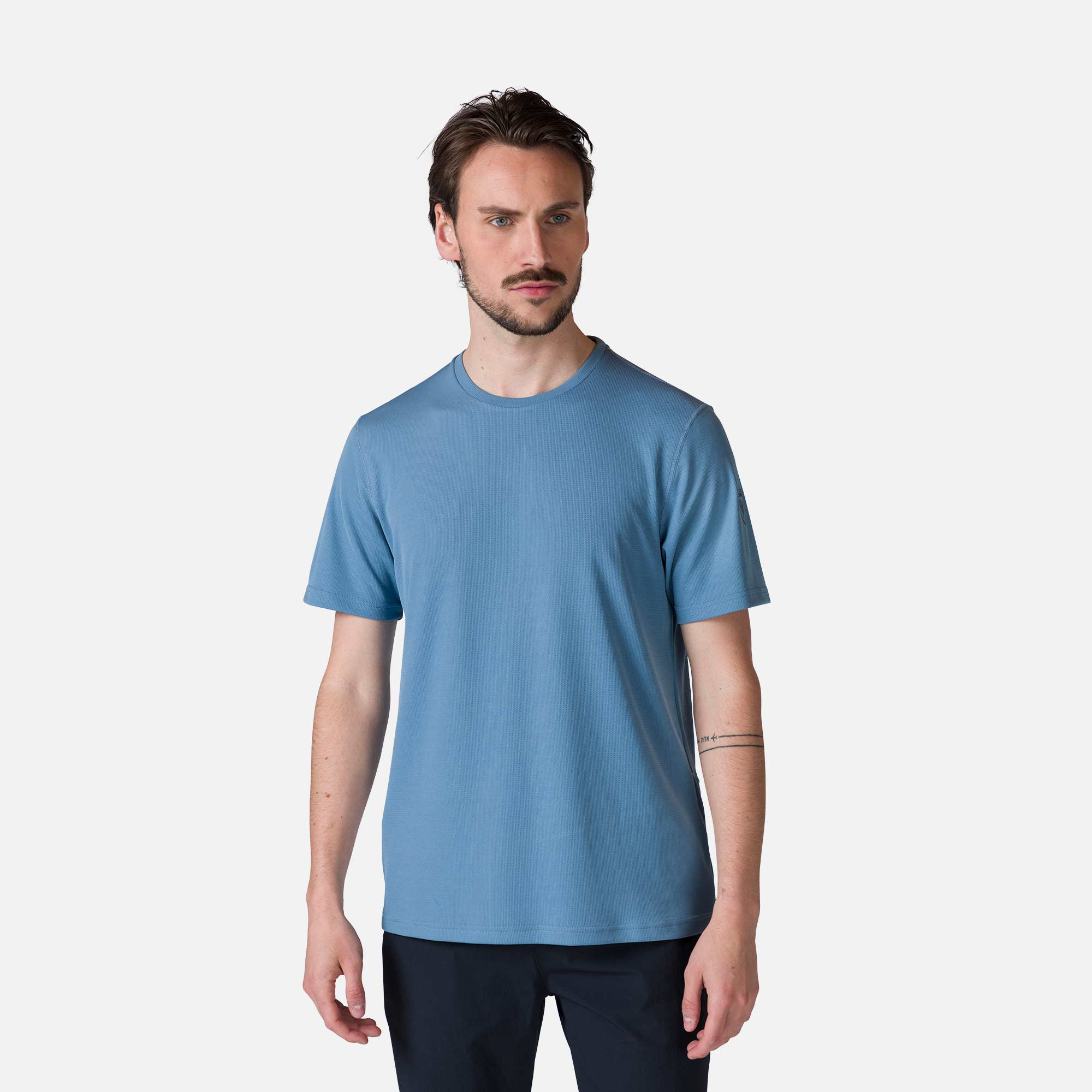 Einfarbiges Wander-T-Shirt für Herren
