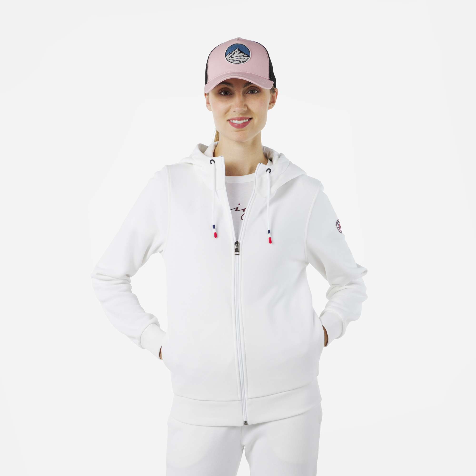 Rossignol Damensweatshirt Aus Baumwolle Mit Kapuze, Logo Und Durchgehendem Reißverschluss