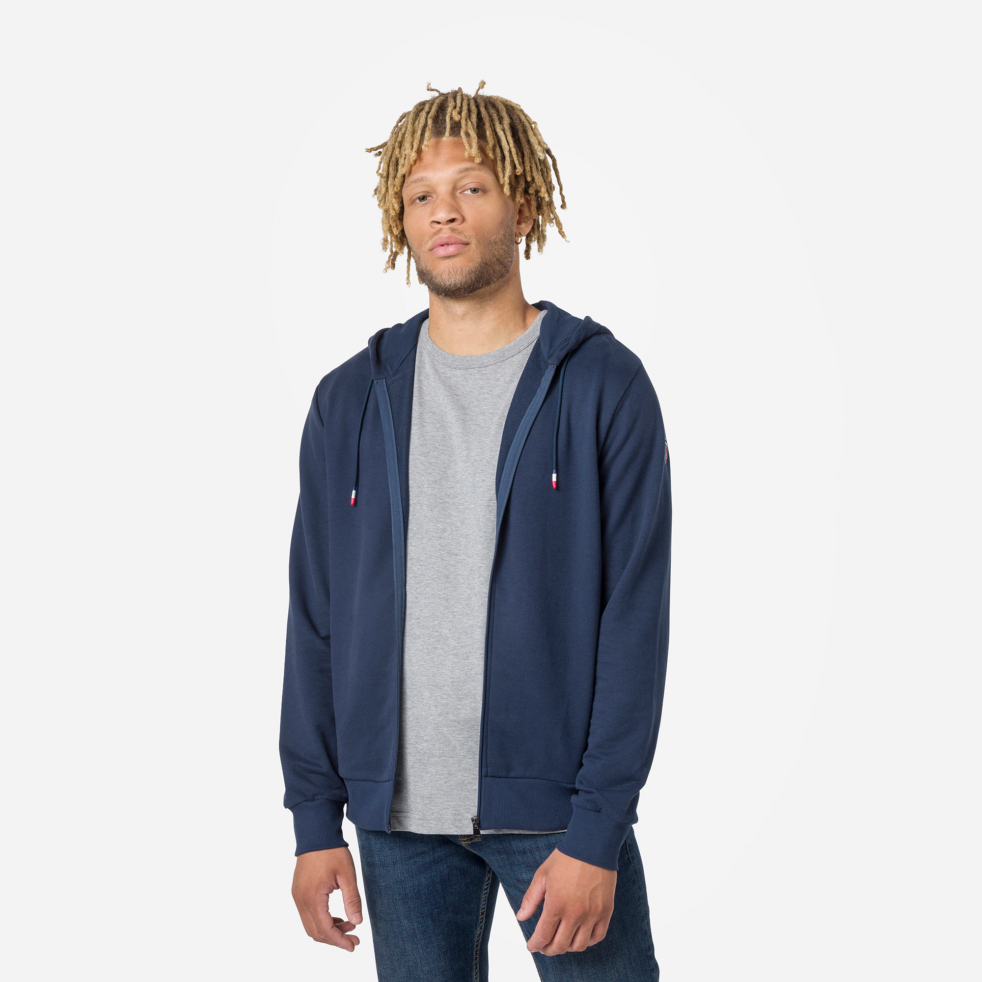 Rossignol Herrensweatshirt Aus Baumwolle Mit Kapuze, Logo Und Durchgehendem Reißverschluss